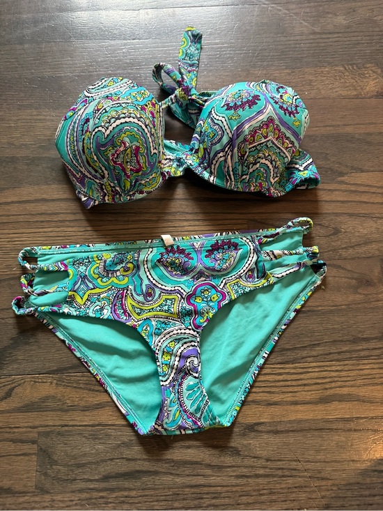 aerie Other - Aerie Turquoise Paisley Two-Piece Bikini Set 34D top small bottoms